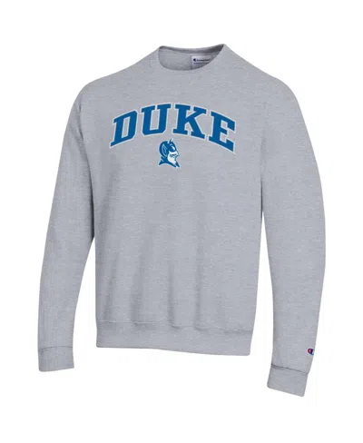 Champion Heather Gray Duke Blue Devils Arch Over Logo Pullover Sweatshirt