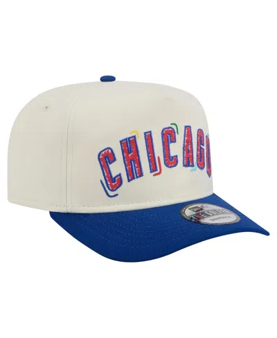 NEW ERA MEN'S WHITE CHICAGO CUBS TEAM SCRIBBLE GOLFER ADJUSTABLE HAT 