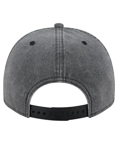 New Era Men's Charcoal Chicago Blackhawks Throwback Washed A-frame Pre-curved 9fifty Snapback Hat