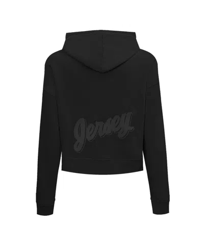 Pro Standard Black New Jersey Devils Jewels Cropped Pullover Hoodie
