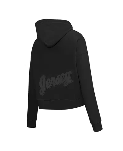 Pro Standard Black New Jersey Devils Jewels Cropped Pullover Hoodie