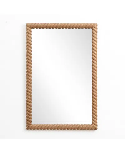 Luxenhome Beech Wood Frame Rectangle 35.4-inch Tall Wall Mirror, Accent And Vanity