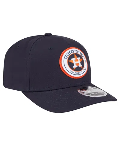 New Era Men's Navy Houston Astros Circle Patch 9seventy Stretch-snap Hat