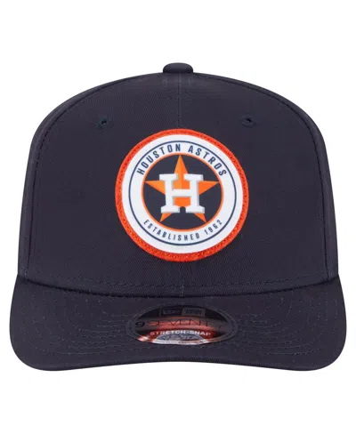 New Era Men's Navy Houston Astros Circle Patch 9seventy Stretch-snap Hat