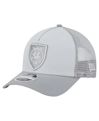 New Era Men's Gray Real Salt Lake Color Pack 9forty A-frame Adjustable Trucker Hat