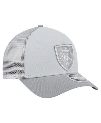 New Era Men's Gray Real Salt Lake Color Pack 9forty A-frame Adjustable Trucker Hat