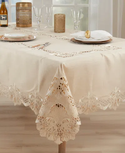 Saro Lifestyle Delicate Embroidery Tablecloth, 65" X 104"