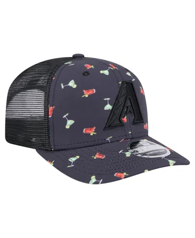 New Era Men's Black Arizona Diamondbacks Adventure Drinks Pattern 9seventy Stretch-snap Hat