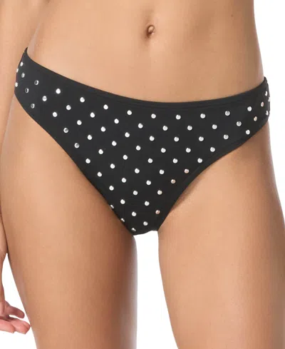 Michael Kors Studded Stretch Nylon Bikini Bottom