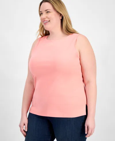 Style & Co Plus Size Boat-neck Knit Tank Top, Exclusively At Macy's