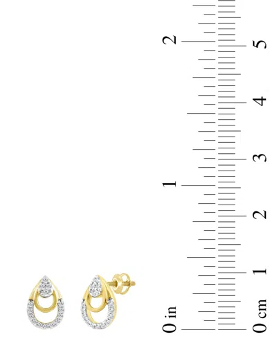 Macy's Diamond Triple Pear Openwork Earrings (1/8 Ct. T.w.) In 14k Gold