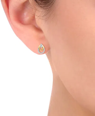 Macy's Diamond Triple Pear Openwork Earrings (1/8 Ct. T.w.) In 14k Gold