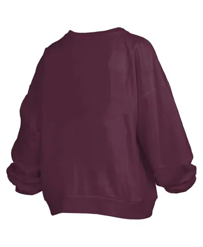 Pressbox Women's Maroon Virginia Tech Hokies Janise Arch Over Logo Waist Length Oversized Pullover Sweatshirt
