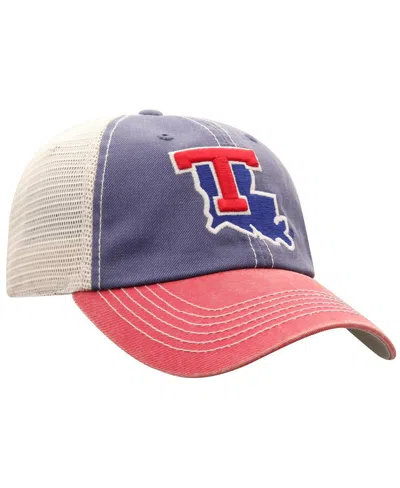 Top Of The World Men's Royal/red Louisiana Tech Bulldogs Off Road Adjustable Trucker Hat