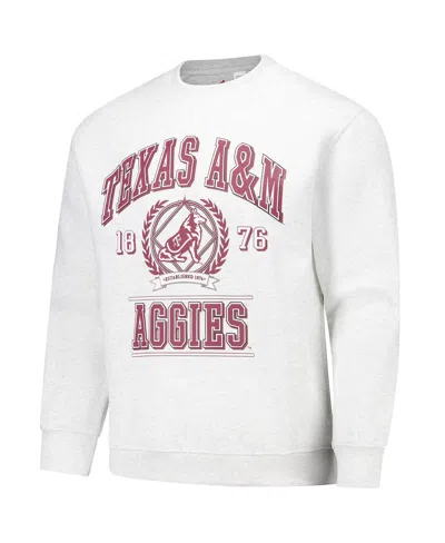 Established & Co. Men's And Women's Ash Texas A M Aggies Vintage Crest Pullover Sweatshirt