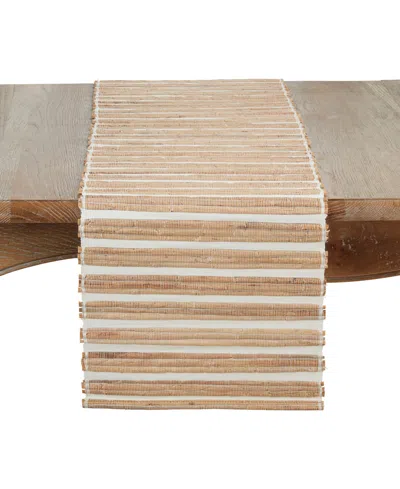 Saro Lifestyle Natural Weave Hyacinth Table Runner, 14" X 72"