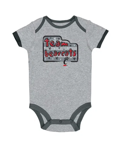 Champion Baby Boys And Girls Black/gray/white Cincinnati Bearcats Bodysuit Set 3-pack