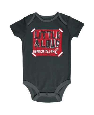 Champion Baby Boys And Girls Black/gray/white Cincinnati Bearcats Bodysuit Set 3-pack