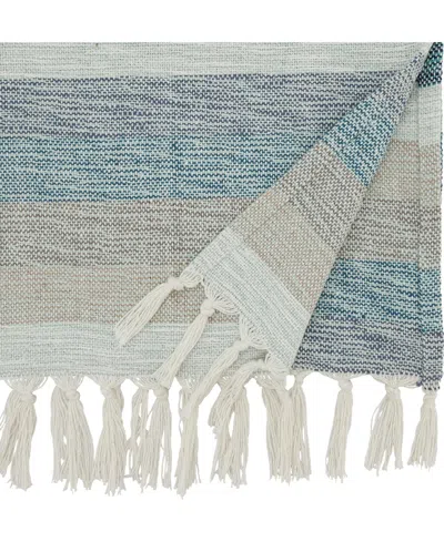 Saro Lifestyle Fringed Stripe Table Runner, 16" X 108"