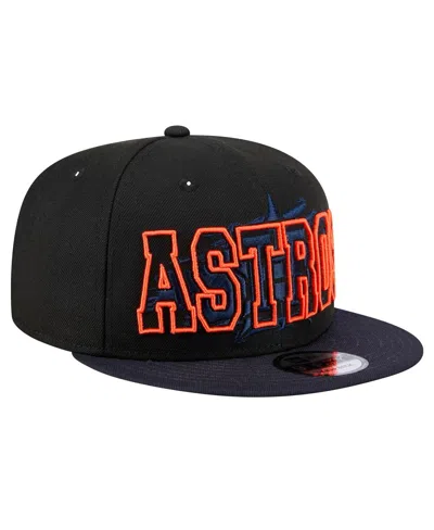 NEW ERA MEN'S BLACK HOUSTON ASTROS SPLATTER 9FIFTY SNAPBACK HAT 