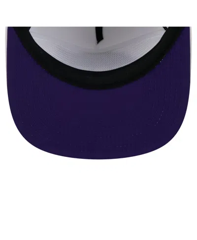 NEW ERA MEN'S WHITE LOS ANGELES LAKERS PERFORMANCE ROPE GOLFER ADJUSTABLE HAT 
