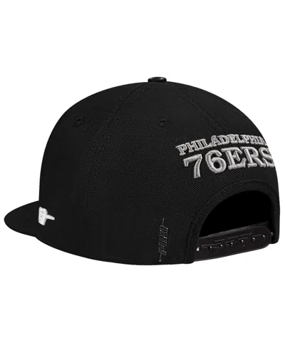 Pro Standard Men's Cream/black Philadelphia 76ers French Terry Snapback Hat