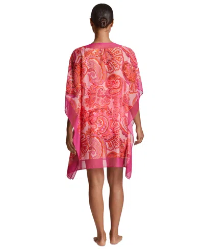 Ralph Lauren Women's Printed Border-trim Poncho Cover-up