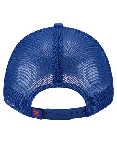 New Era Toddler White/royal New York Mets Painted A-frame 9forty Trucker Adjustable Hat
