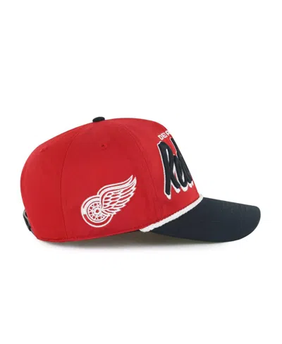 47 Brand Men's Red/black Detroit Red Wings Dropshadow Rope Hitch Adjustable Hat