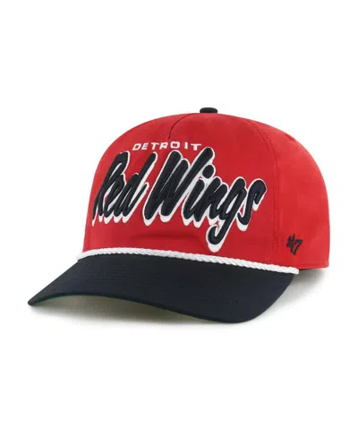 47 Brand Men's Red/black Detroit Red Wings Dropshadow Rope Hitch Adjustable Hat