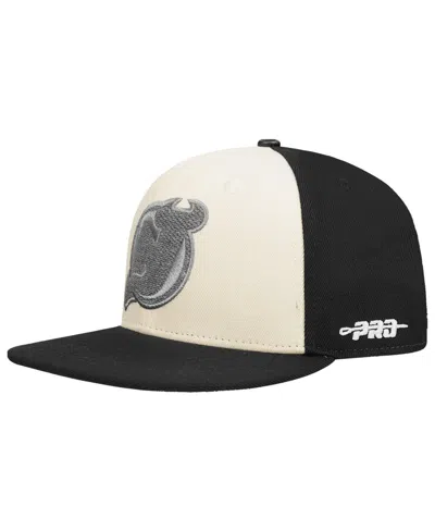 Pro Standard Men's Cream/black New Jersey Devils French Terry Snapback Hat