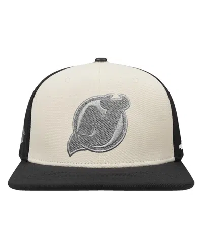 Pro Standard Men's Cream/black New Jersey Devils French Terry Snapback Hat