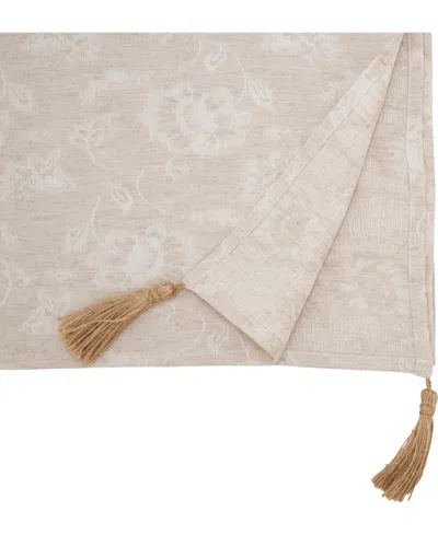Saro Lifestyle Mixed Linen Jacquard Table Runner, 16" X 72"