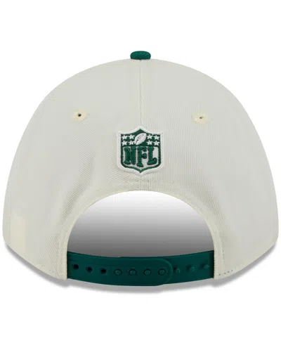 NEW ERA MEN'S CREAM/GREEN NEW YORK JETS 2025 NFL DRAFT 9FORTY A-FRAME M-CROWN ADJUSTABLE HAT 