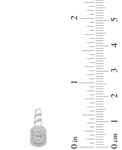 Macy's Diamond Round & Baguette Halo Cluster Drop Earrings (1/3 Ct. T.w.) In 14k White Gold