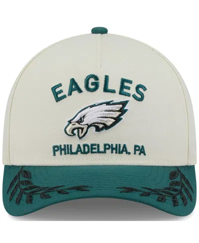 New Era Men's Cream/midnight Green Philadelphia Eagles 2025 Nfl Draft 9forty A-frame M-crown Adjustable Hat