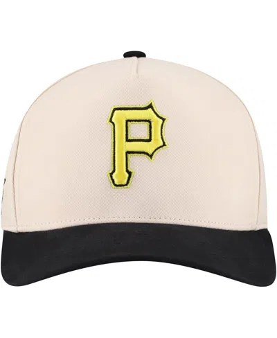 Mitchell & Ness Men's Cream Pittsburgh Pirates Overspray Pro Pinch Snapback Hat