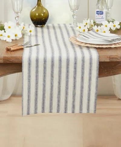 Saro Lifestyle Classic Striped Pure Linen Table Runner, 16" X 72"
