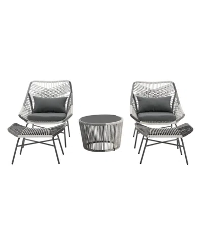 Manhattan Comfort Ashland Modern 3pc Patio Conversation Set