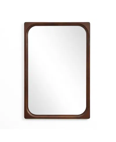 Luxenhome Rubberwood Frame Rectangle 35-inch Tall Wall Mirror, Accent And Vanity