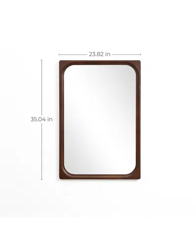 Luxenhome Rubberwood Frame Rectangle 35-inch Tall Wall Mirror, Accent And Vanity