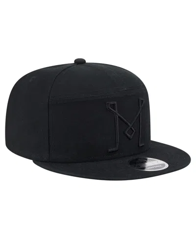 New Era Men's Black Inter Miami Cf Canvas 9fifty Snapback Hat