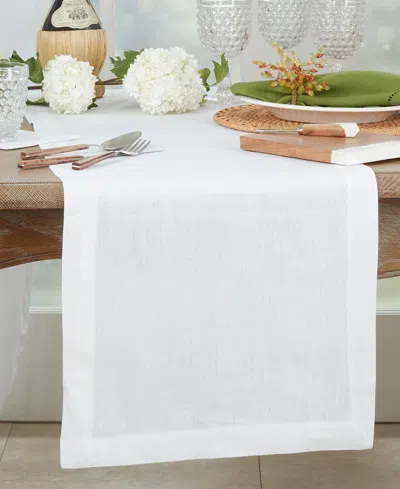 Saro Lifestyle Pure Linen Table Runner, 16" X 120"