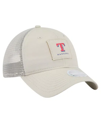 New Era Women's Light Beige Texas Rangers Square Stitch 9twenty Adjustable Hat