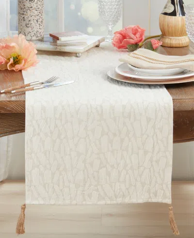 Saro Lifestyle Mixed Linen Jacquard Table Runner, 16" X 72"