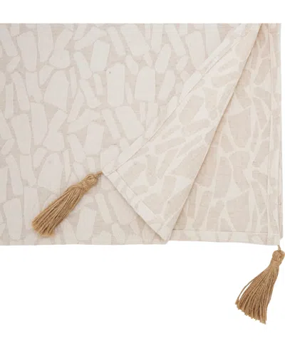Saro Lifestyle Mixed Linen Jacquard Table Runner, 16" X 72"