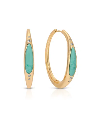 Ettika Turquoise Solstice Hoops In Gold