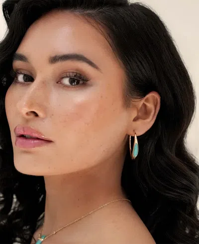 Ettika Turquoise Solstice Hoops In Gold
