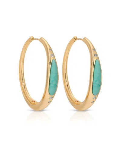 Ettika Turquoise Solstice Hoops In Gold