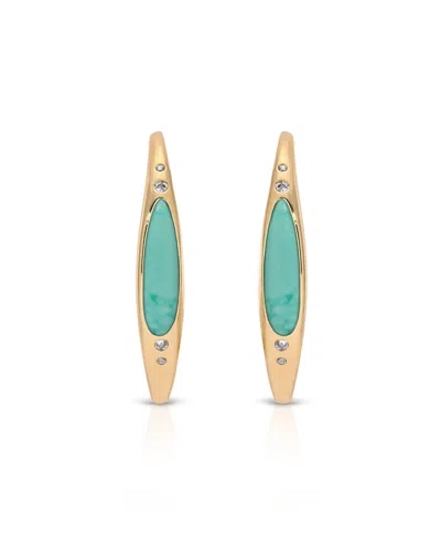 Ettika Turquoise Solstice Hoops In Gold